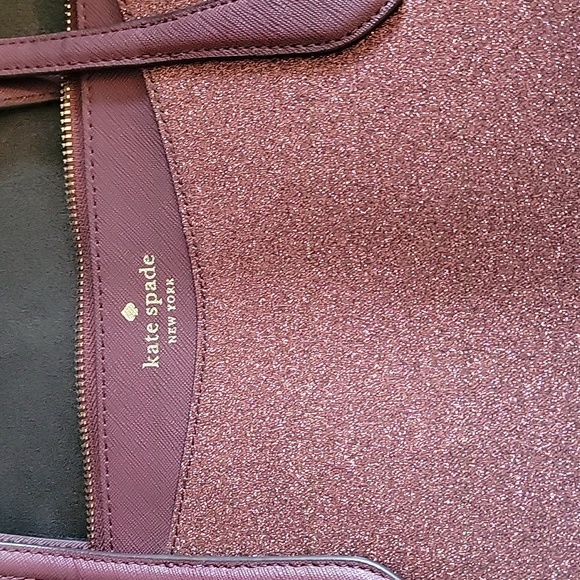 Kate Spade Burgundy Glitter Tote - Picture 2 of 5